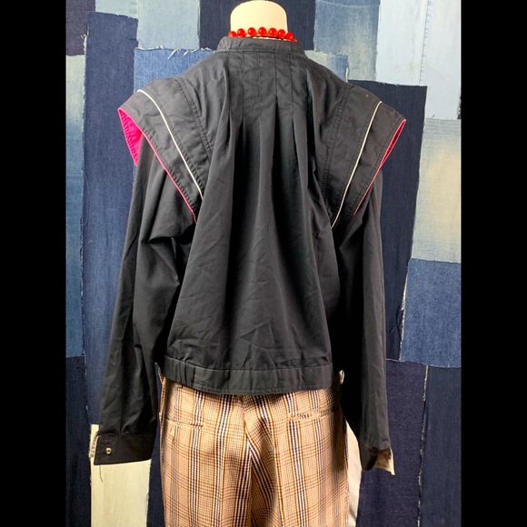 Vintage 90’s Pleated Wing Shoulders Lightweight Jacket Sz S - Picture 4 of 8